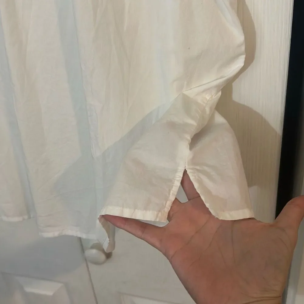 J. Crew Women's Cotton Sleeveless Keyhole Tie Back Ruffle Blouse Top White Small - Picture 8 of 9